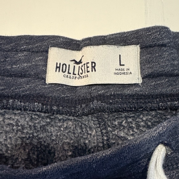 Hollister Men's Navy Gray Fleece Athletic Shorts L - Picture 2 of 4